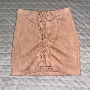 Mini suede skirt